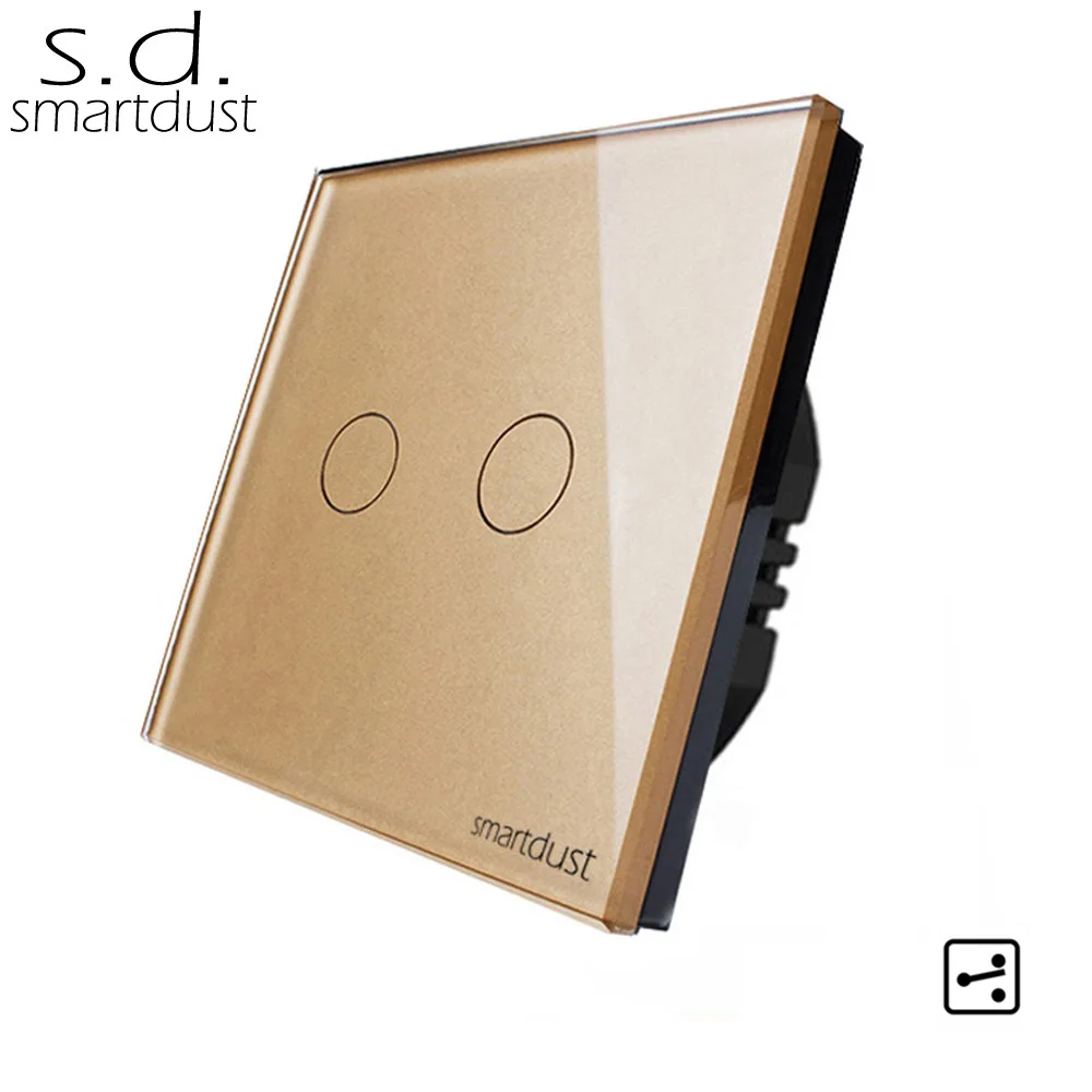 Smartdust EU Type 2 Way Gang Smart Switch Glass Sensor LED Indicator Wall Light Touch On Off Interrupteur | Освещение