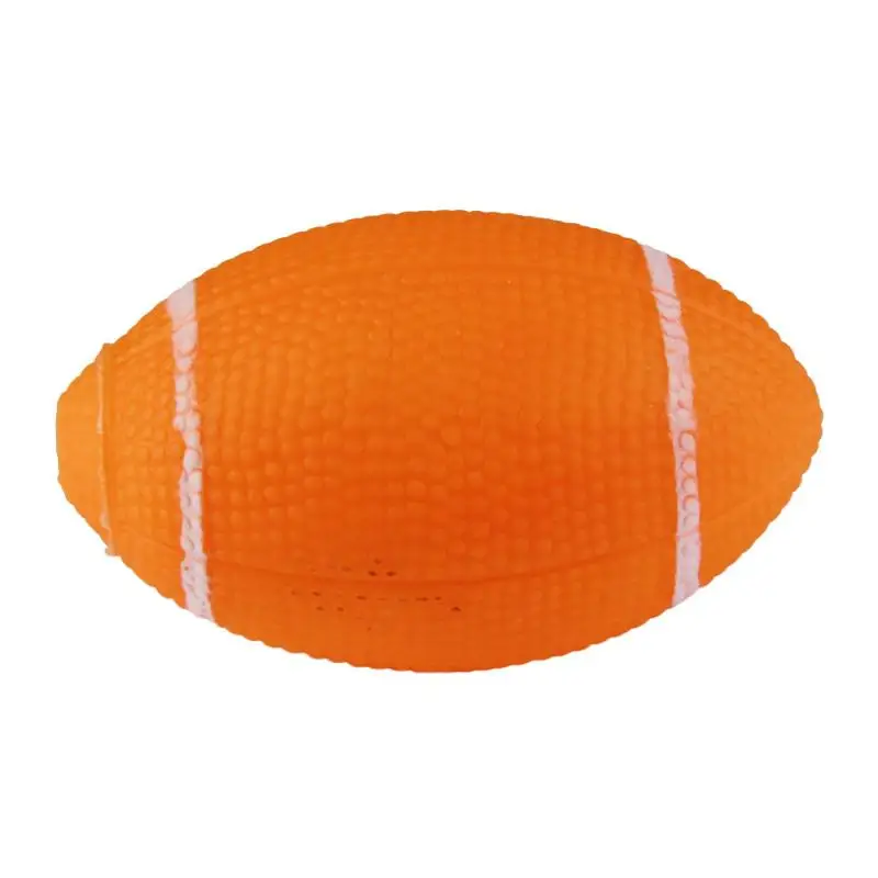 Игрушечная собака, издающая Звуки для жевательная игрушка для собак маленький резиновый скрипучий мяч для регби оранжевый