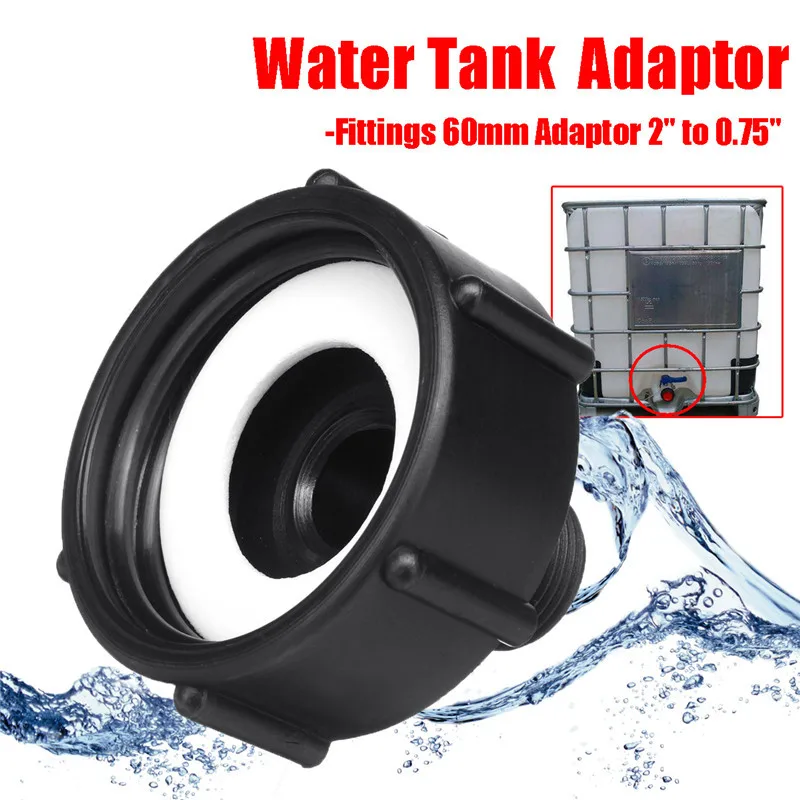 

1Pc 1000L IBC Water Tank Garden Hose Adapter Fitting 60mm Adaptor 0.75 Garden Hose Pipe Valve Accessories Tank Adapter Connector