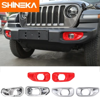 

SHINEKA Chromium Styling for Jeep Wrangler JL 2018+ ABS Car Front Fog Light Cover Lamp Stickers For Wrangler Sahara JL