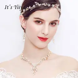 Это Yiiya новый лист Bling Пром оголовье свадебные аксессуары невесты блеск Jewelryl Головные уборы PJ042