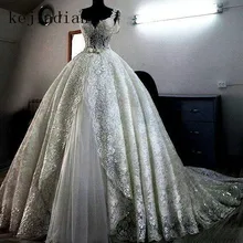 Vestido De Novia, сверкающие кружевные свадебные платья, бальное платье на заказ, бальное платье для невесты, свадебное платье в саудовской аравии