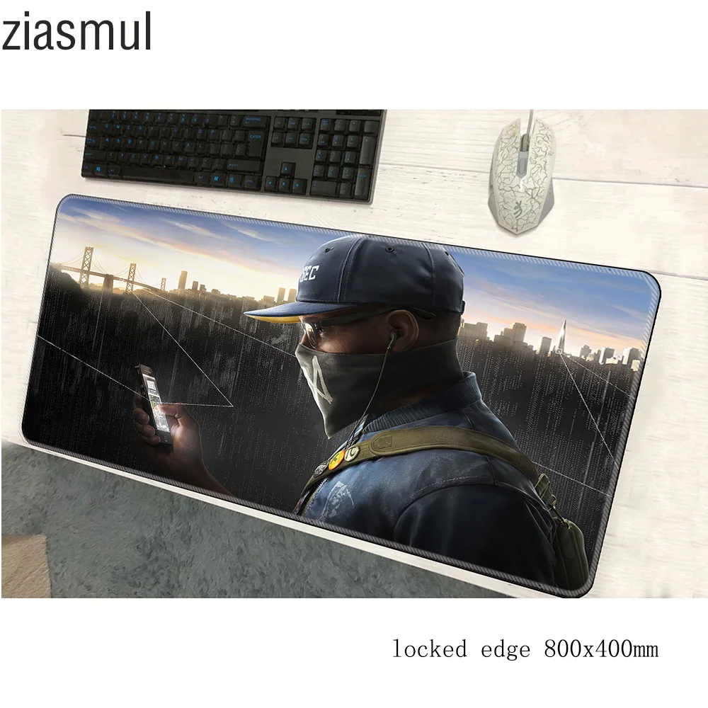 Игровой коврик для мыши Watch Dogs 2 800x400x3 мм милый большой геймерский компьютерный