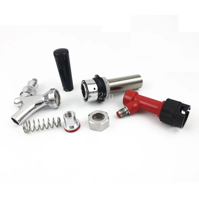 Length 92.5mm Shank Beer Tap Kegerator Faucet With Pin Lock Liquid