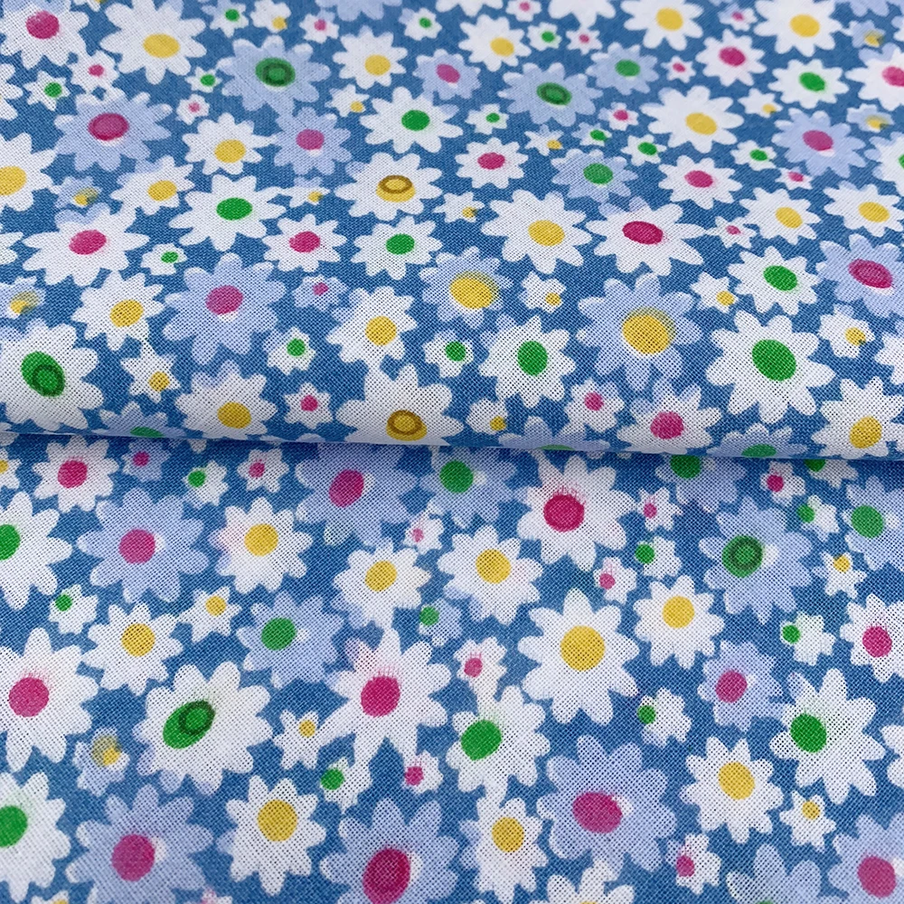 50x50 см 7 шт./лот печать свежий цветочный саржевая хлопковая ткань DIY Детская одежда ткань сделать постельные принадлежности одеяло украшение дома