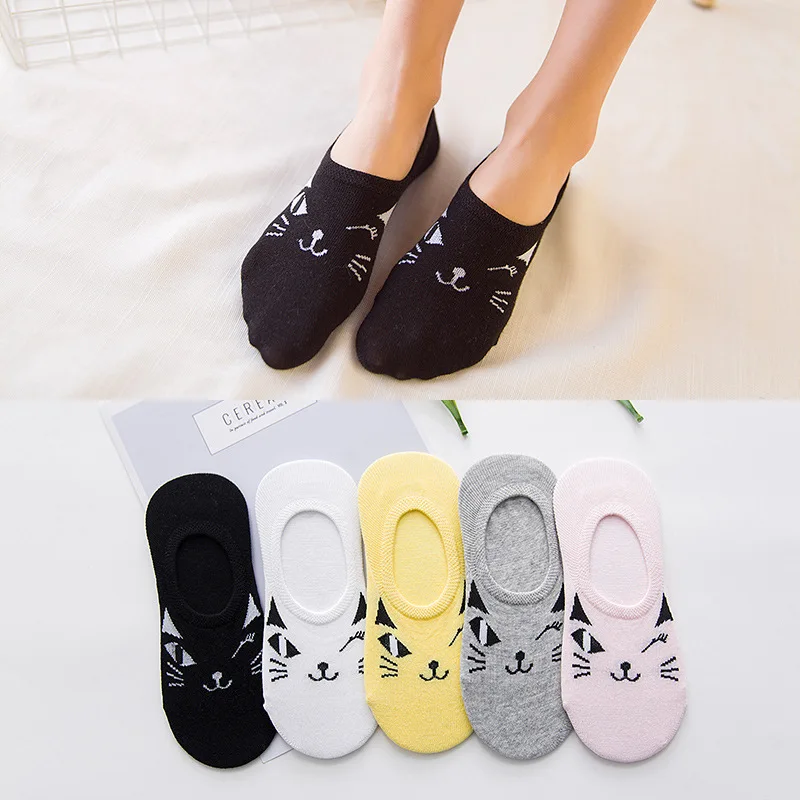 

CAT summer comfortable cotton bamboo fiber girl women's socks ankle low female invisible color girl boy hosier 1pair=2pcs WS114