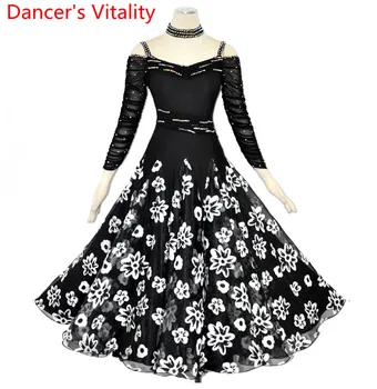 

Modern dance ballroom dance skirt woman skirt new woman dance dress practice adult female Waltz match skirt