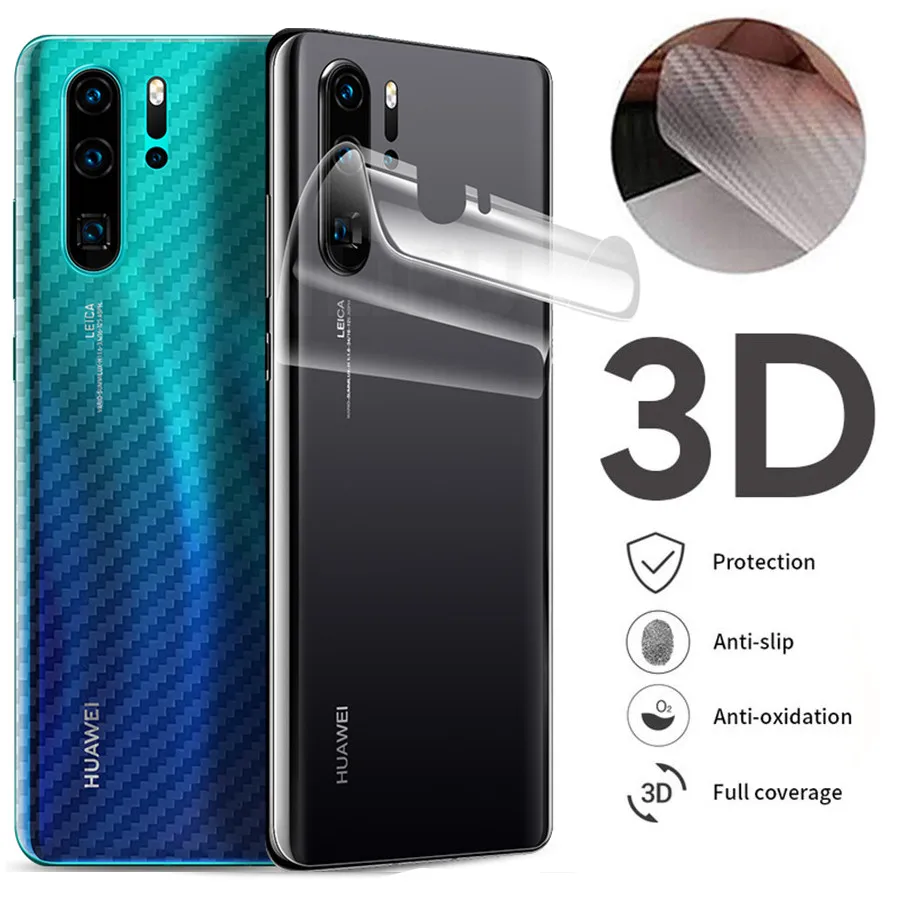 

5Pcs 3D Carbon Fiber Screen Protector For Huawei P30 P20 Mate 20 Pro Honor View 20 P Smart 2019 Back Cover Protective Guard Film