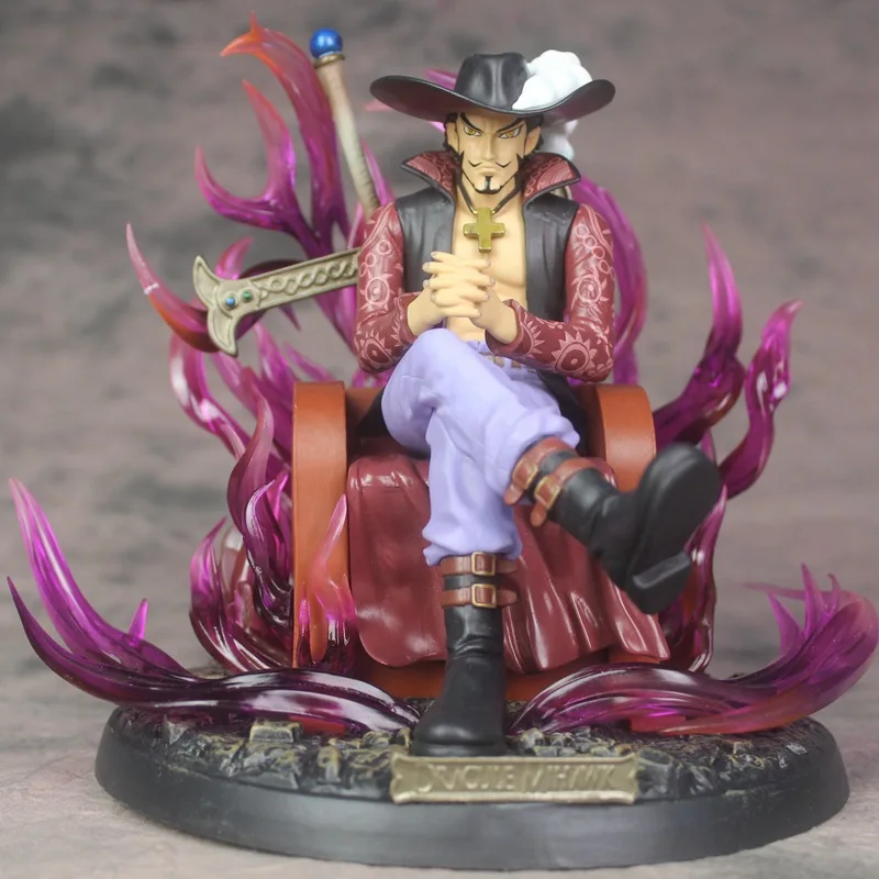 Anime Figure 19CM One Piece Dracule Mihawk GK Statue Figure PVC Figure Collectible Model Toy Gift japan anime one piece original banpresto creator x creator pvc collection figure dracule mihawk