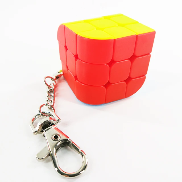 Mini Keychain Magic Cube Puzzle Toy 2x2x2 3x3x3 Trihedral Cylinder Pyramid Cubo Magico Educational For Children Gift 2