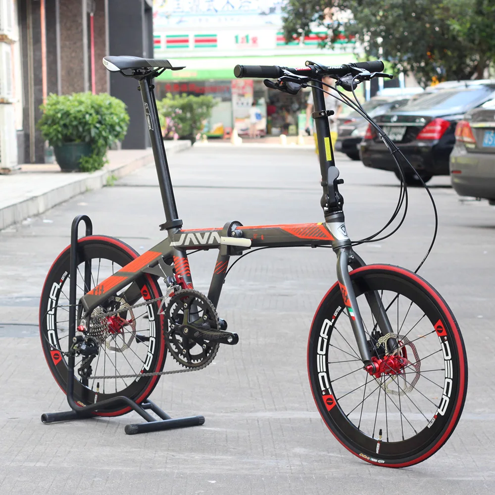 JAVA FIT Aluminium Adult Folding Bike 20 451 Wheel 18 font b Speed b font Disc