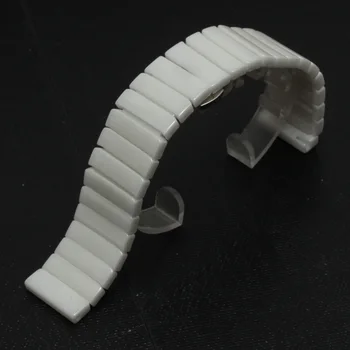 

Watchband Strap Bracelet Ceramic 20mm 22mm White Watch band butterfly buckle Stainless steel clasp FOR SMART Watches accessories
