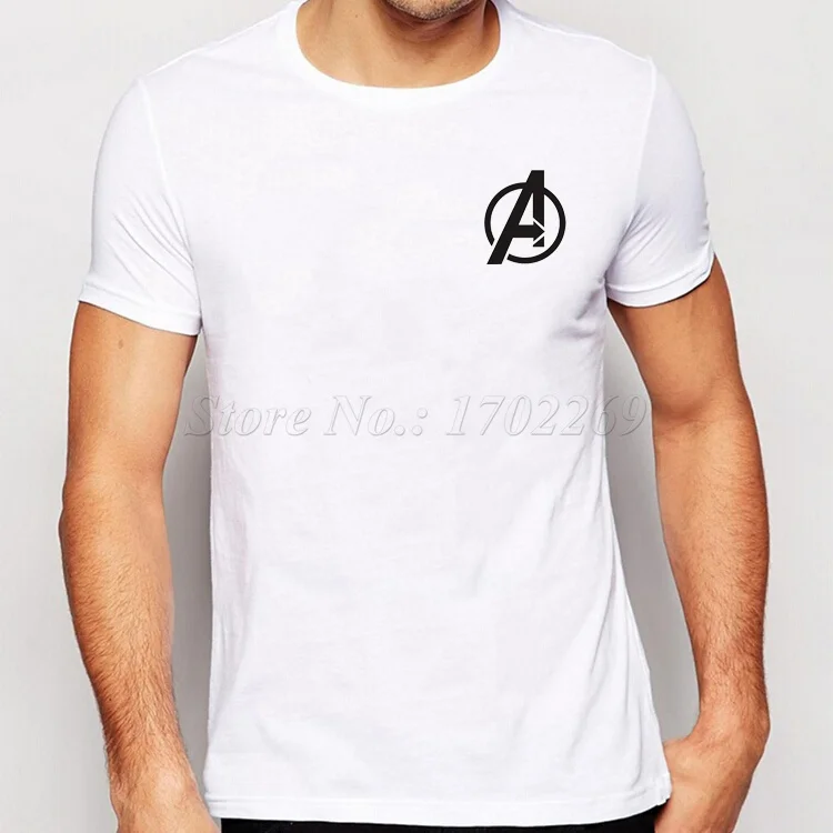 

New Fashion The Avengers Symbol Logo Printing Men T-Shirt Short Sleeves Hispter Boy's Cloth Casual Tops Popular Male Tee
