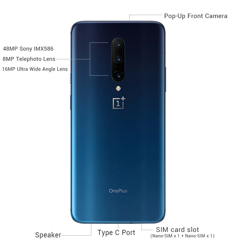 Oneplus 7 Pro 6 ГБ 128 Гб Смартфон Snapdragon 855 AMOLED экран 48MP Тройная камера 30 Вт Зарядное устройство NFC 4000 мАч