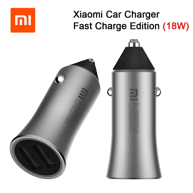 

100% original xiaomi dual usb Car charger Fast Charging Adapter for iPhone android Phones 5V/2.4A 9V/2A 12V/1.5A Max 18W Charge