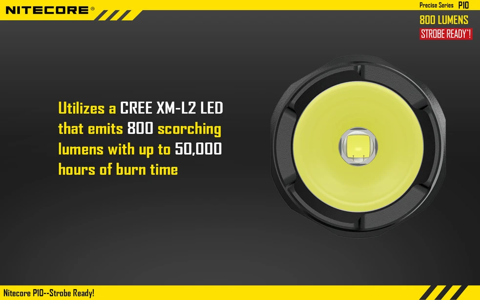 Nitecore P10 светодиодный фонарик CREE XM-L2 T6 LED 800 люмен 3 Режим 18650 фонарик для наружной кемпинга самообороны