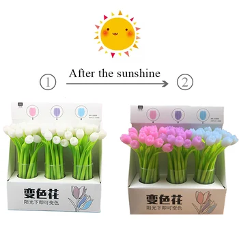 

Kawaii 0.5mm Gel Pen Creative Discolor Tulip Gel Pen Novelty Flower Neutral Pen For Kids Girls Gift School Supplies Stationery