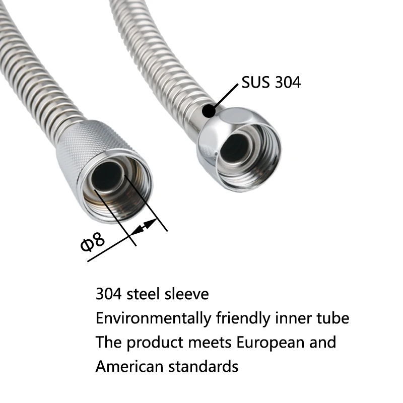 1,5-2 м ванная комната 304 нержавеющая сталь рынок Великобритании труба шланг пружинная труба Тяговая Труба водопроводная душевая труба ПВХ