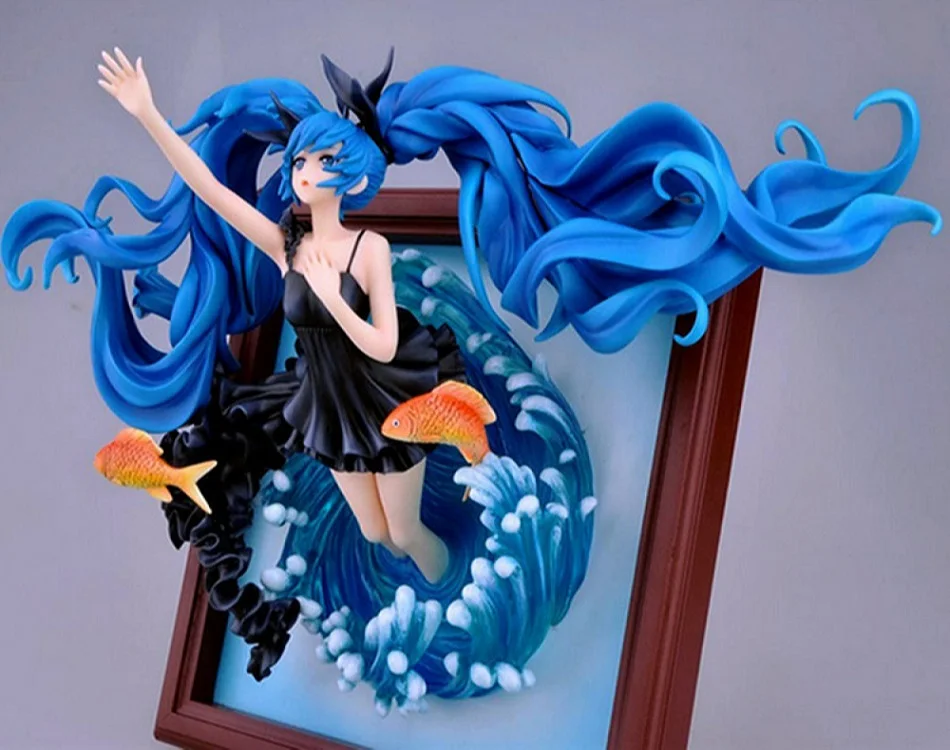 Meilleur Nouveau 35 cm Jeu Sexy Image Photo Cadre Hatsune Miku Deep Sea Fille Ver Anime Action Figure VOCALOID PVC 1 8 modèle Décoration Poupée