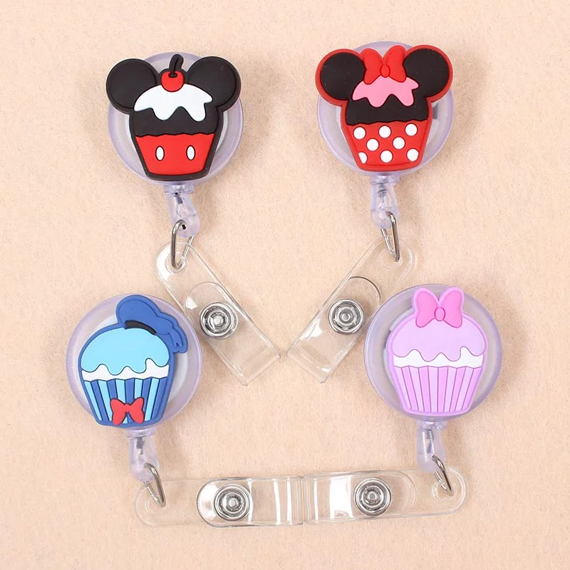 

Creative 60cm Cartoon Minnie Cake shape Animals Retractable Badge Reel Student Nurse Exhibition Enfermera Name Card Chest