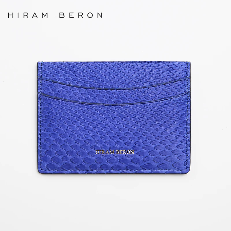 

Hiram Beron Card Holder Snakeskin Pattern Unisex Free Customized Mini Card Wallet Short Genuine Leather Card Case luxury packag