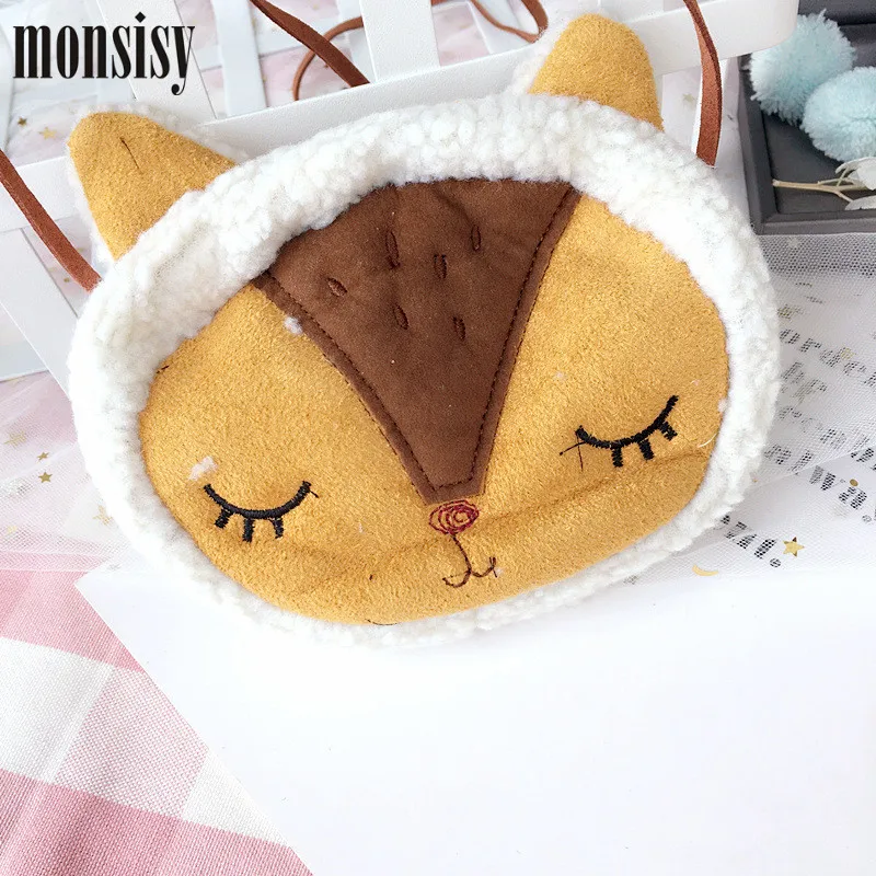 Monsisy Christams Winter Wool Handbag Girl Coin Purse Children Wallet Cartoon 3D Animal Fox Shoulder Bag Kawaii Baby Kid Bag baby-bags-for-girl : image Monsisy Christams Winter Wool Handbag Girl Coin Purse Children Wallet Cartoon 3D Animal Fox Shoulder Bag Kawaii Baby Kid Bag baby-bags-for-girl