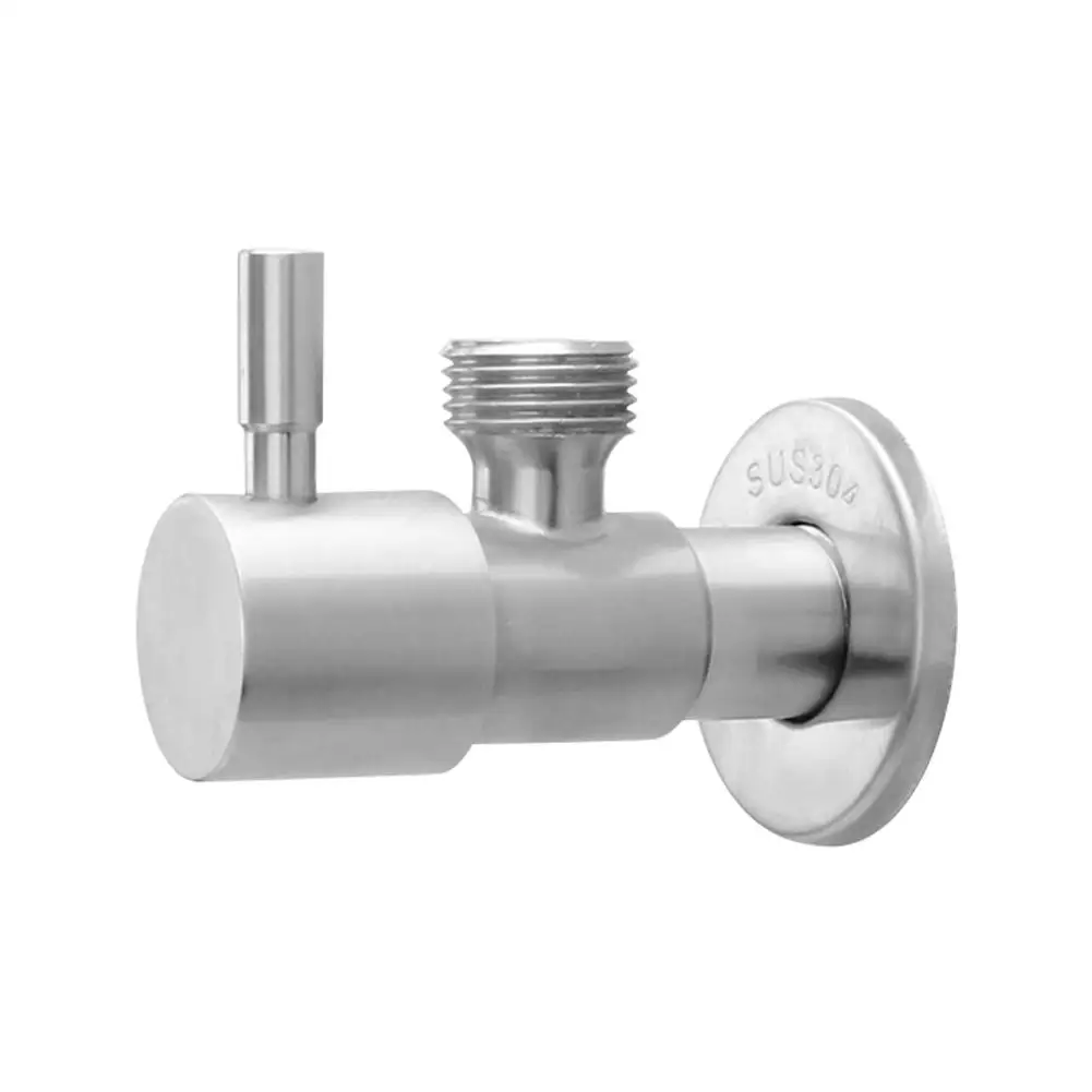 

304 Stainless Steel Faucet Triangle Valve Modern Quarter Turn Angle Valve Inlet Water Stop Valve Lead Free
