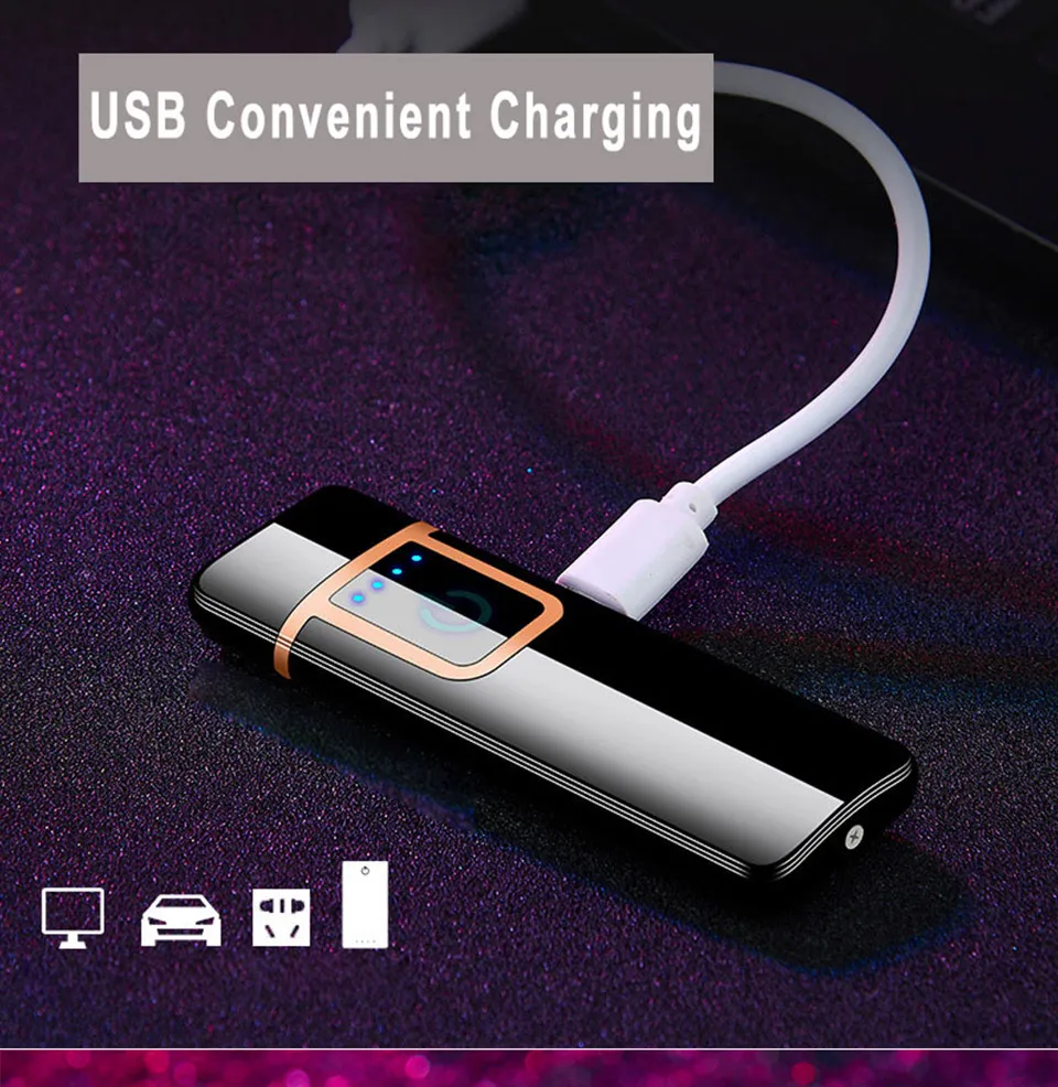 Мини Сенсорная Индукционная Электронная зажигалка Isqueiro USB зажигалки Вольфрамовая турбо сигарета зарядка через usb Индукционная зажигалка