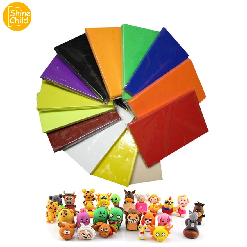 

DIY 48 Colors Soft Fimo Clay Manual Sculpture Modelling Polymer Clay Oven Harden Plasticine Art school Tools Toys For Child 500g
