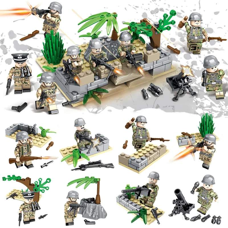 

Kitoz WW2 The Battle of Berlin German Army Building Block Mini Toy Figure World War II Military Brick Set Compatible with Lego