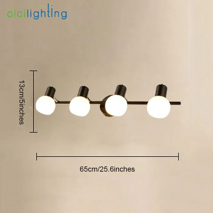 Современный европейский черный зеркальный светильник светодиодный для ванной туалетной комнаты настенный светильник стеклянный абажур E14 шкаф зеркальный светильник ing luz