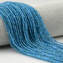 Натуральный Темно-Синий Апатит граненые Свободные Круглые Бусины 2 мм/4,5 мм