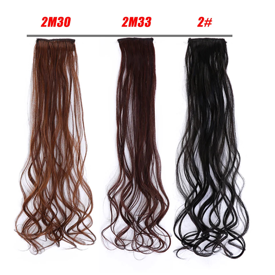 WTB HAIR Heat Resistant Synthetic 3 Sizes 2 Clip Long Curly Hair Extensions One Piece for Women Hair Extensions