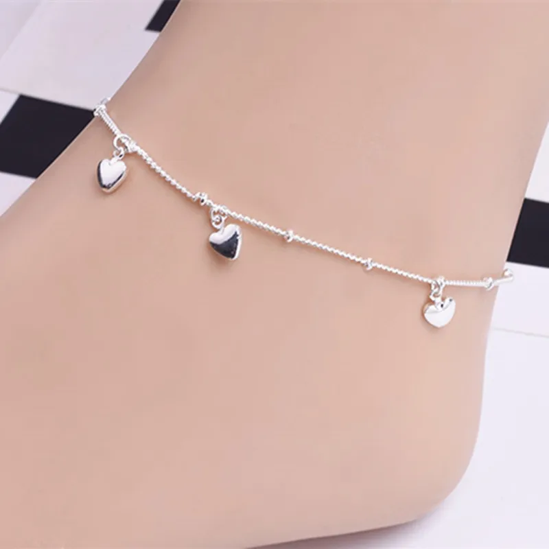 

2019 New Love Heart Bracelets on leg the Anklets Beach Barefoot Sandals Foot Jewelry For Women Fashion Brand 2019 New Arrival