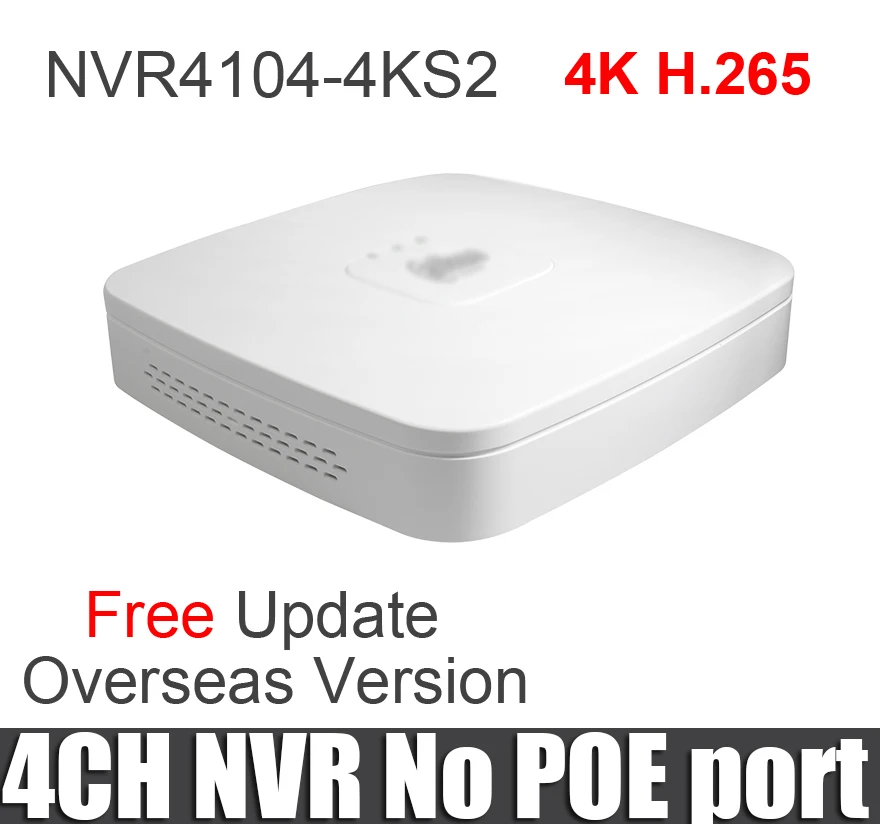 

Dahua 4ch nvr NVR4104-4ks2 4k network recorder 8 channels Smart 1U Mini NVR H.265 8mp resulotion with logo replace NVR4104