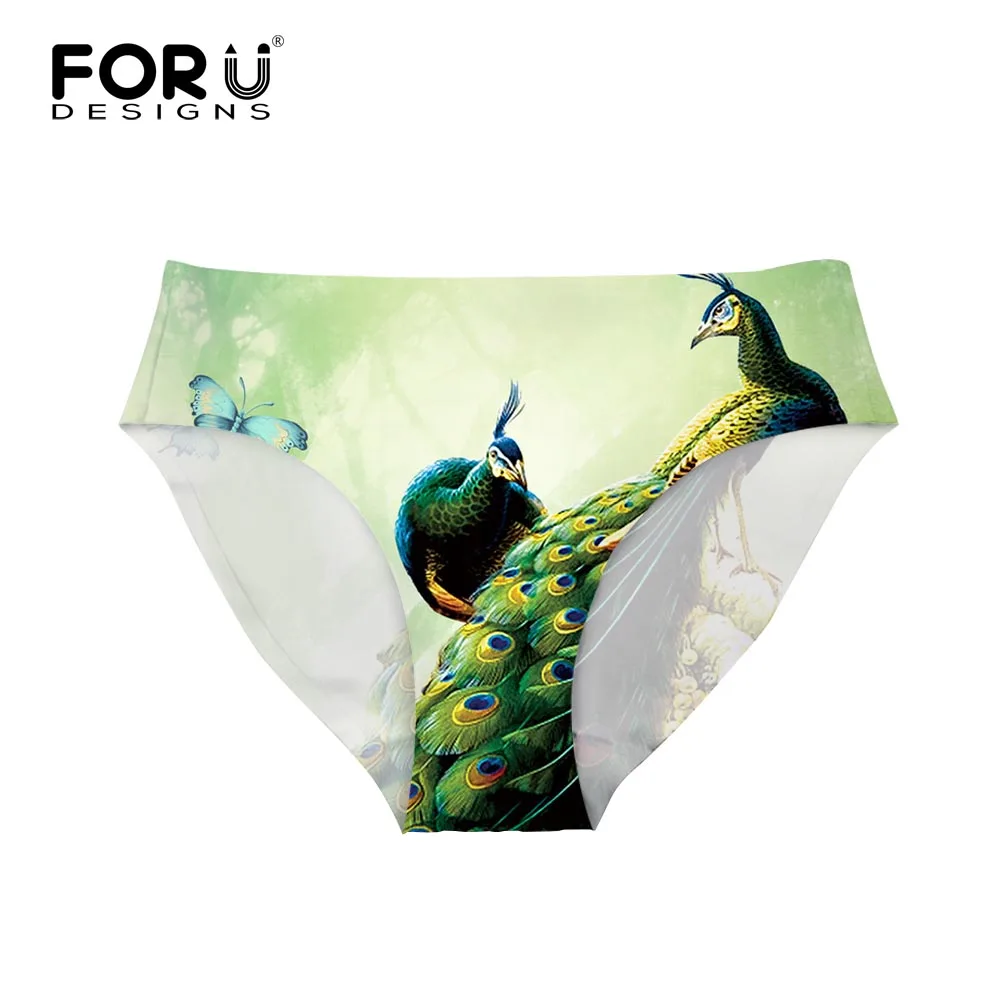 FORUDESIGNS женское сексуальное нижнее белье с принтом павлина бесшовное женские