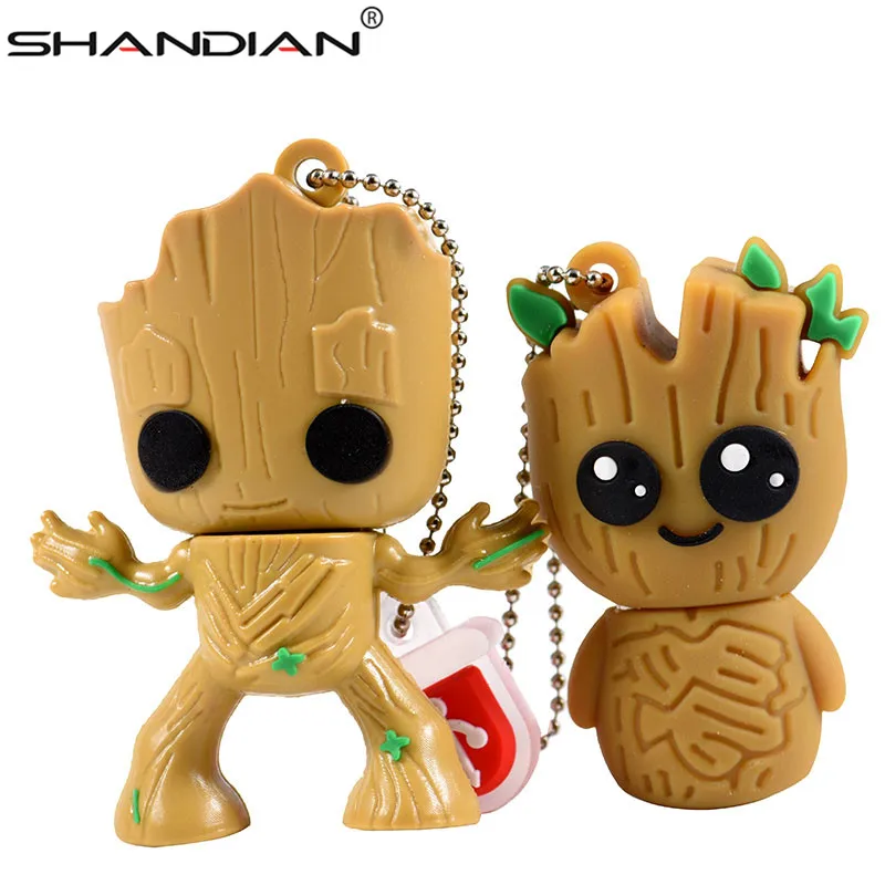 

SHANIDIAN cartoon Groot usb flash drive disk cute super heros memory stick Pen drive 4gb 16gb 32gb 64gb 128gb Creative pendrive