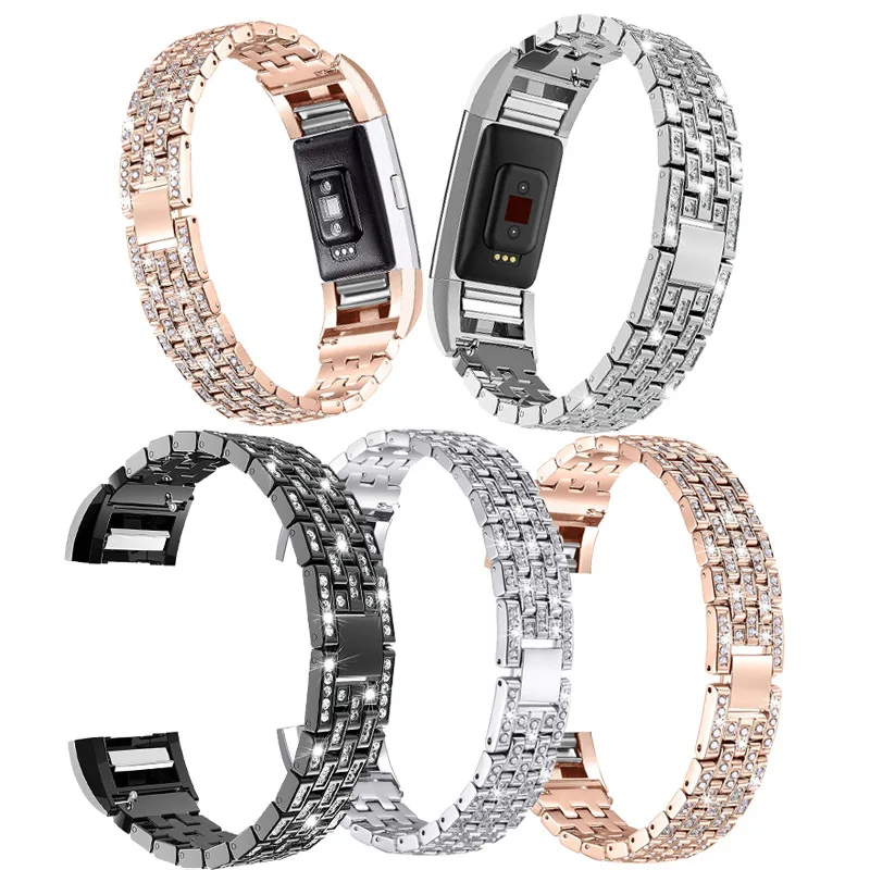 

For Fitbit Charge 2 Charge 3 Band Metal Wrist Watch Strap Replacement Bracelet Belt For fit bit charge 2 Band Bling Rhinestone