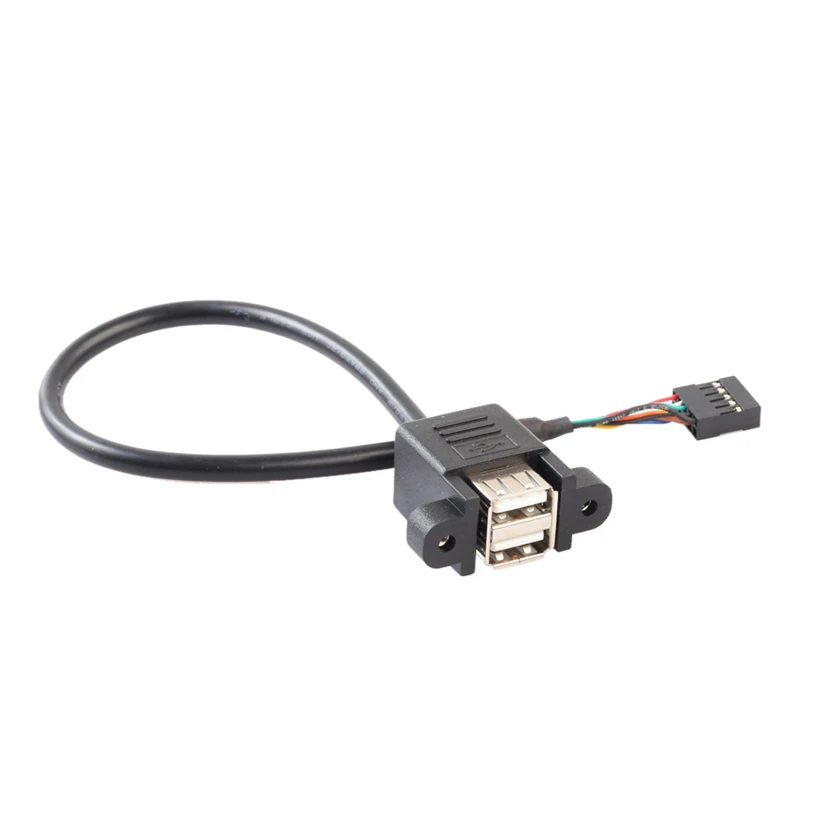 

Stackable Dual USB 2.0 A Female To Motherboard 9 Pin Header Cable Futural Digital Drop Shipping J10T