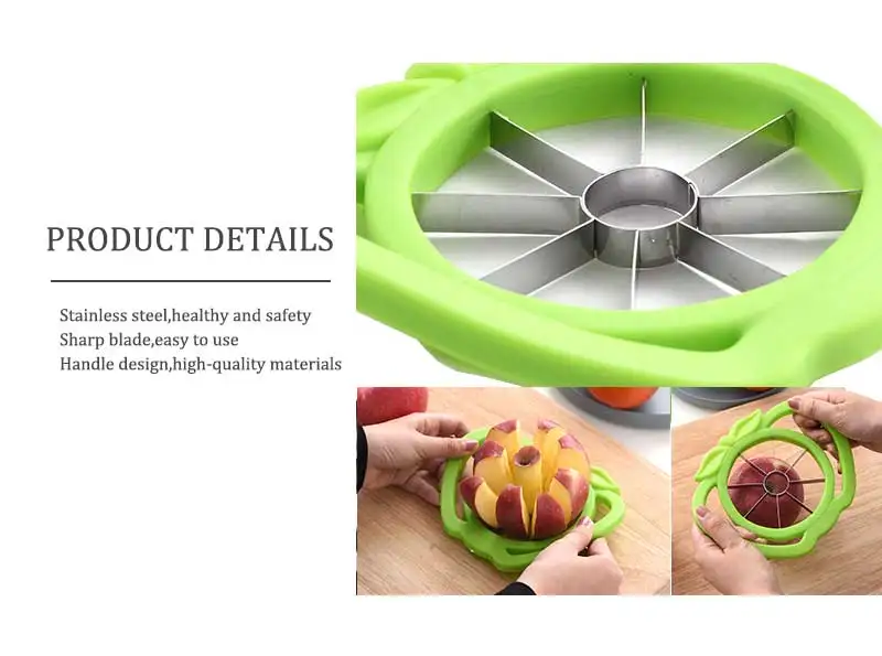Sunhanny Apple Cutter Slicer Stainless Steel Corer Cutter Remover Pear Divider Fruit Vegetable Tools Kitchen Accessories Cut Pee