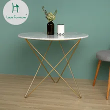 Луи мода мраморный чайный столик Скандинавский современный простой небольшой Тип квартиры круговой Железный художественный