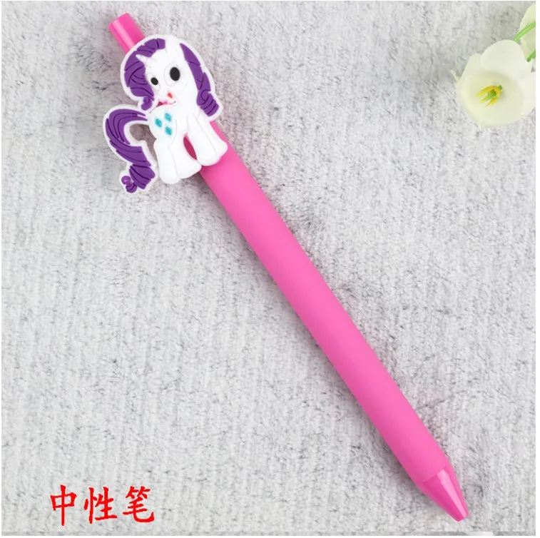 Милая лошадка пони конфетный цвет, матовый 0,5 мм Черная гелевая ручка креативное Обучение канцелярские принадлежности шариковая ручка для детей - Цвет: 4