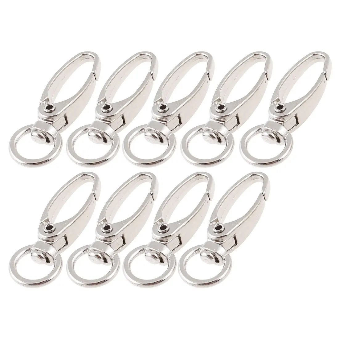 

MOCC Silver Tone D Swivel Trigger Hooks Key Ring Lobster Clasps 9 Pcs