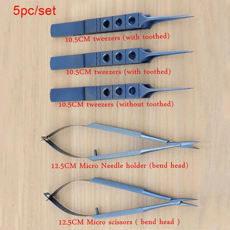 tesoura-suporte-de-agulha-pincas-5-tamanhos-de-125cm-liga-de-titanio-instrumentos-cirurgicos-oftalmicos-microcirurgicos