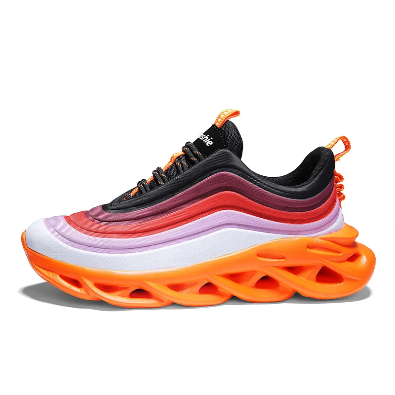 Мужские кроссовки, кроссовки для бега, новинка, обувь для бега, легкая, удобная, Спортивная, Брендовая обувь - Цвет: Orange
