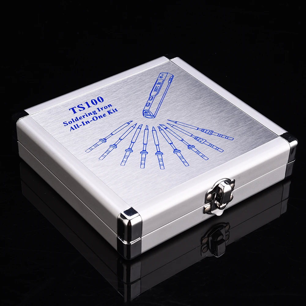 Алюминиевый пакет коробка выделенный TS100 миниатюрный программируемый умный цифровой ЖК Регулируемый температура Электрический паяльник