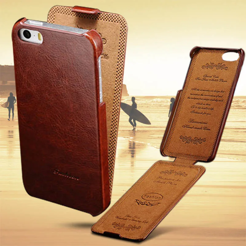 Luxury Vintage Flip PU Leather Cover Case For iPhone 5 5S Apple Brand 5 S iPhone5