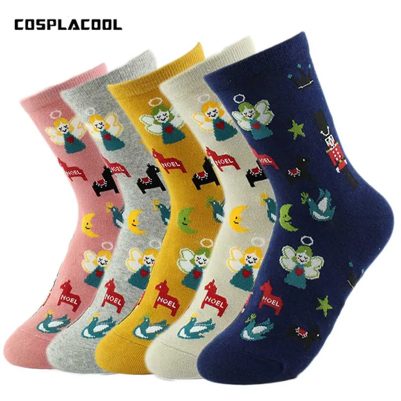 [COSPLACOOL] Симпатичные солдаты/Ангел/животный принт хлопок теплые носки Для женщин забавные короткие прекрасный Meias Обувь для девочек Harajuku sokken calcetines