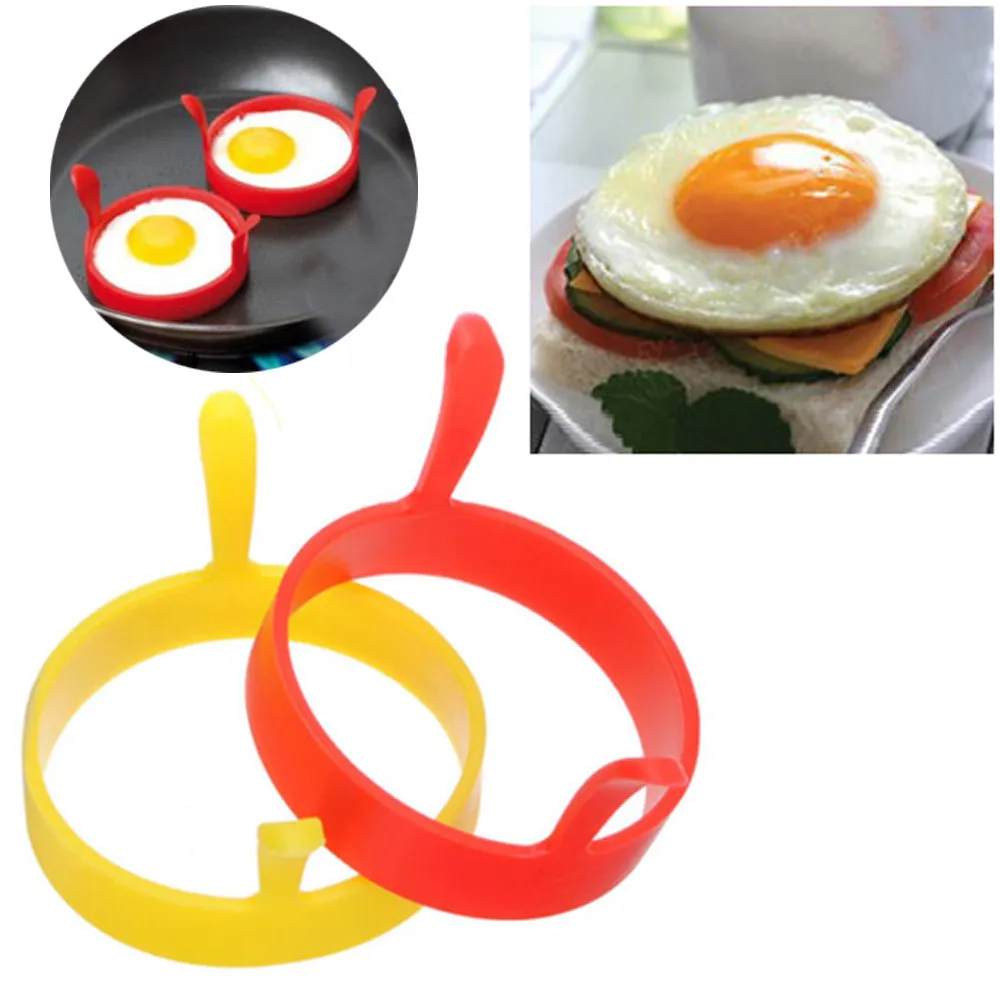 Силиконовая Круглая кольца яйца заливная форма для блинов кольцо W ручки с антипригарным покрытием для жарки форма для жареных яйцеварка яичный блин устройства для изготовления форм