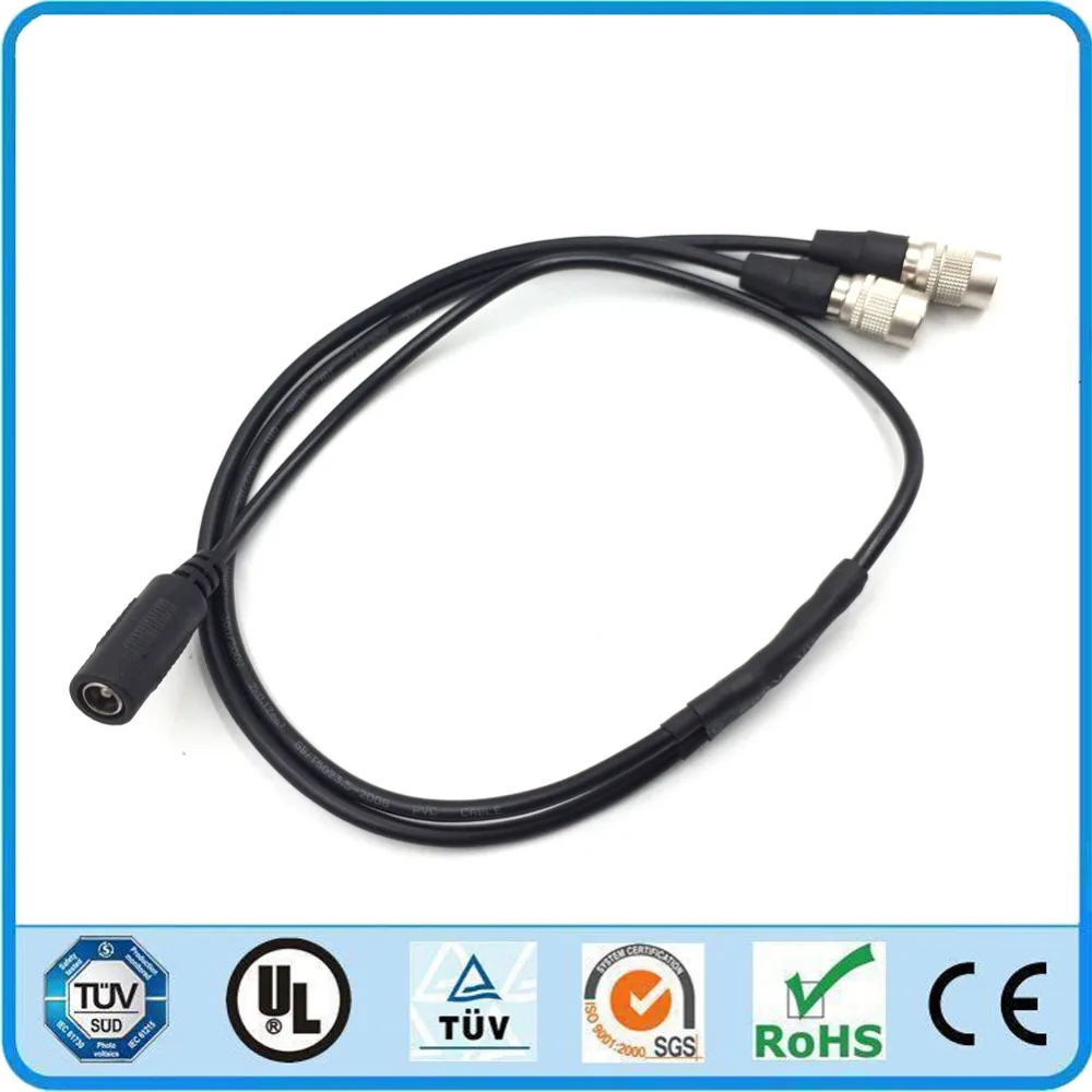 

DC Female 5.5*2.5mm to 2 in 1 Hirose 4 Pin Male Power Supply Cable for Sound Devices 688 ZOOM F8 Recorder ZAXCOM